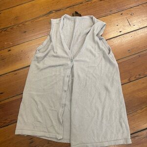 Beige Sleeveless Button-Up Vest